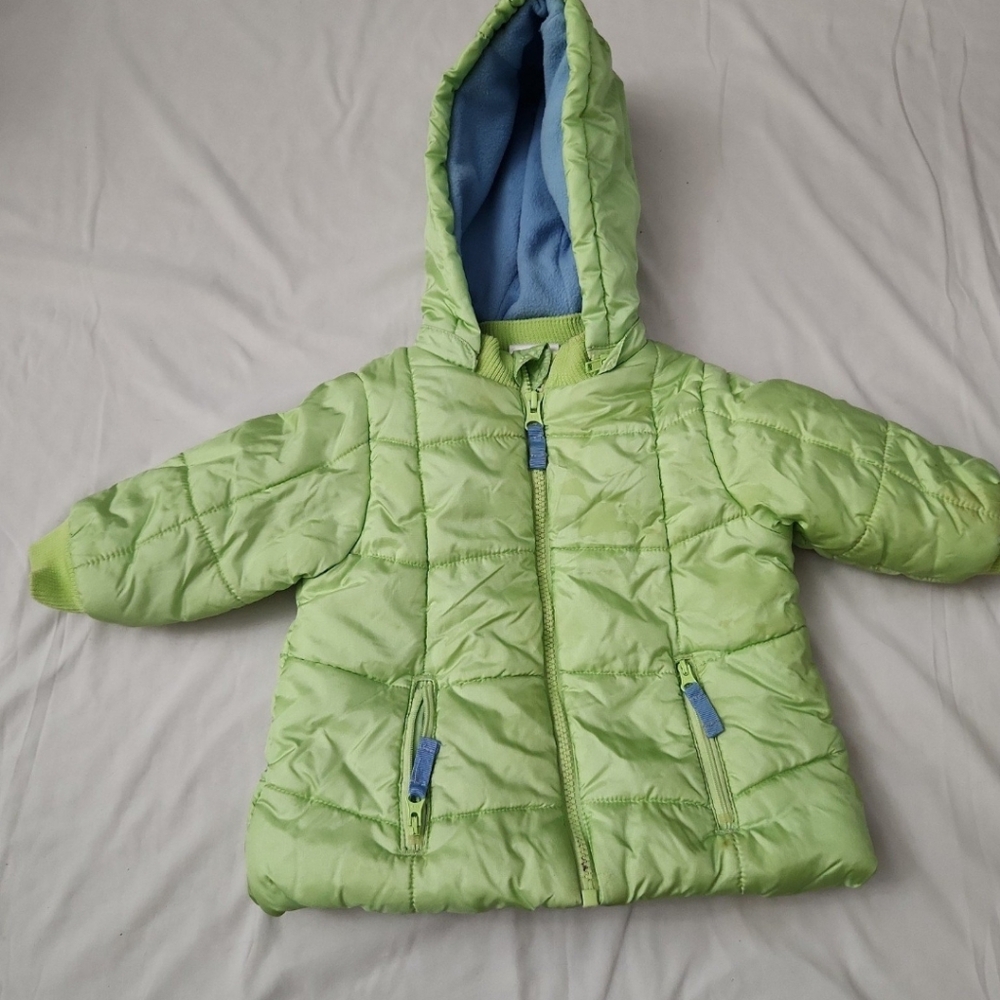 Kids connection infant boy 12m green puffer jacket #CD3